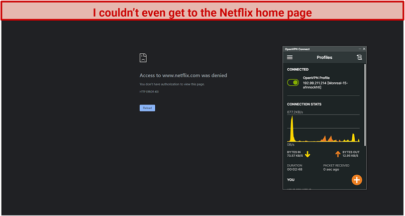 Streaming — Doesn’t Unblock Any Platforms
